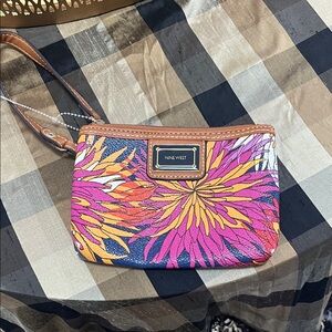Nine West Pink, Yellow & Blue Floral Wristlet